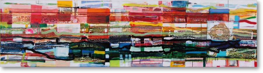 Clearwater VIII, 2009, mixed media/canvas, 300cm x 80cm