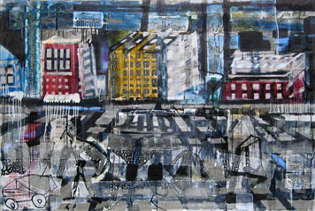 City of..., 2011, mixed media/canvas, 150cm x 220cm