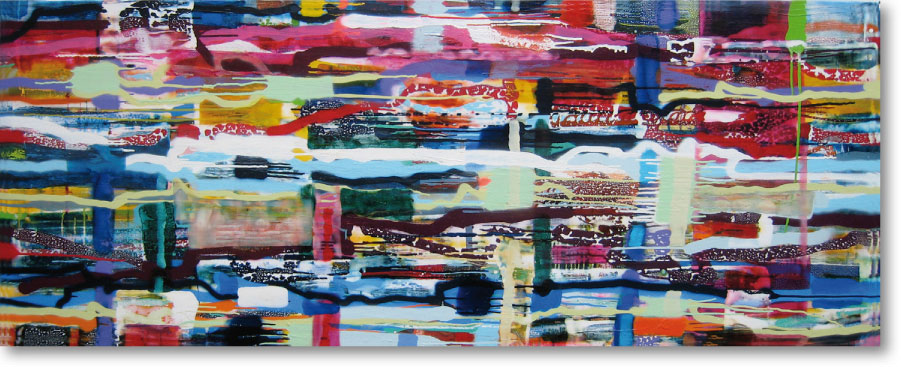 Clearwater XVI, 2011, mixed media/canvas, 80cm x 200cm