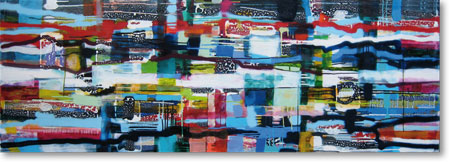 Clearwater XV, 2011, mixed media/canvas, 70cm x 200cm